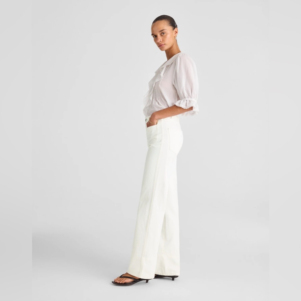 Madewell The Cleo Straight Jean - Rigid Size 26 White - Picture 3 of 8